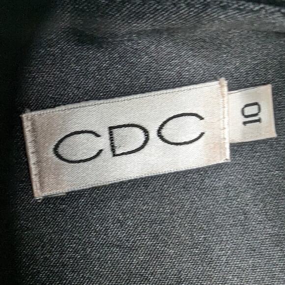 Vtg 1990s CDC Black Satin Floral Micro Beaded Sleeveless Mini Sheath Dress 10 - Picture 5 of 6